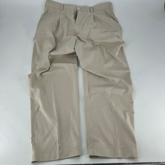 Nike Other - Nike Golf NikeFIT DRY Pleated Pants Mens 36x30 Tan Khaki Cuffed Trousers